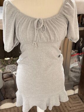 Almost Famous Heather Gray Knit Tie-Front Sweater‎ Dress